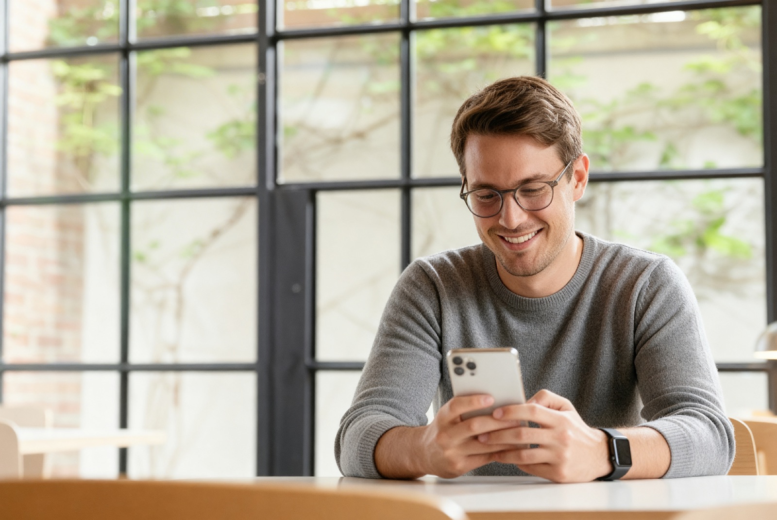 Persona usando Yose en su celular